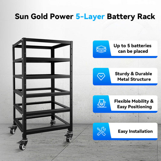 SunGoldPower 5-Layer Battery Rack for 3U Server Rack Battery