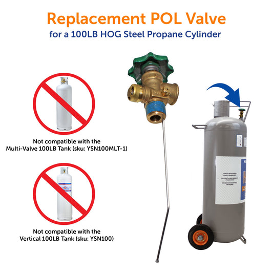 Flame King 100lb POL Valve For Hog or Horizontal Propane Cylinder