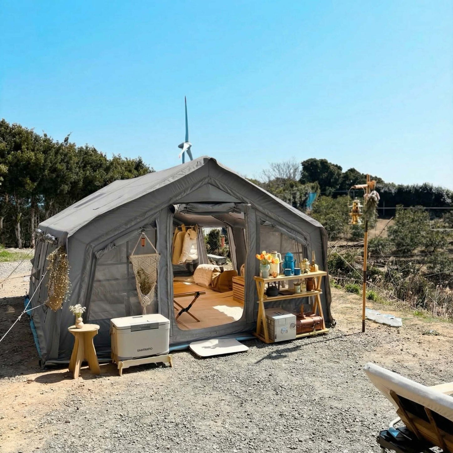 Coody Familia AirTent 17.2 Gray Inflatable Tent House for Camping (2-10 Person)