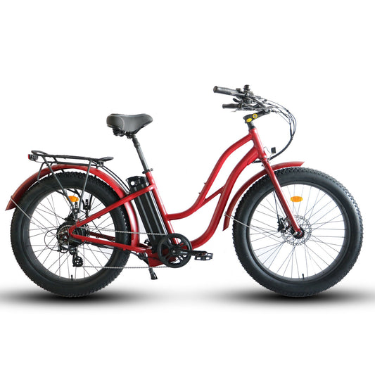 Coastal Cruiser Fat Tire Step Thru 26x4 - 52v Beach Cruiser Electric Bike