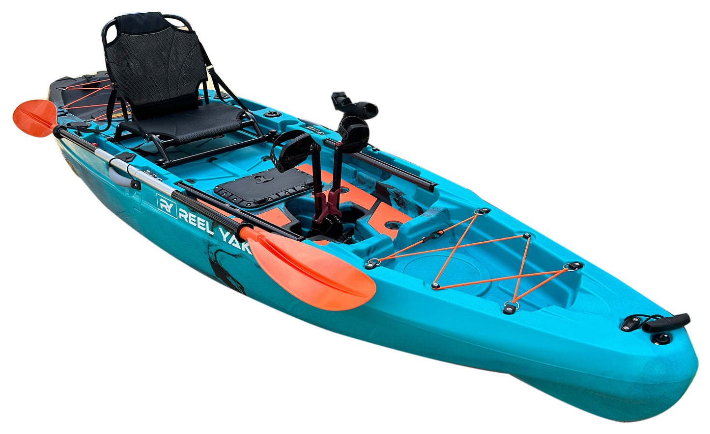 Reel Yaks 10.8ft Rapido Modular Fin Drive Pedal Fishing Kayak | 440lbs Capacity | 2 Piece