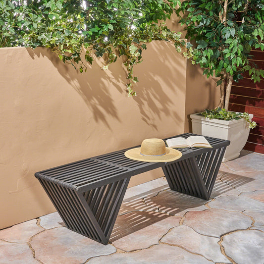 PolyTEAK Modern Triangular Leg Outdoor Bench