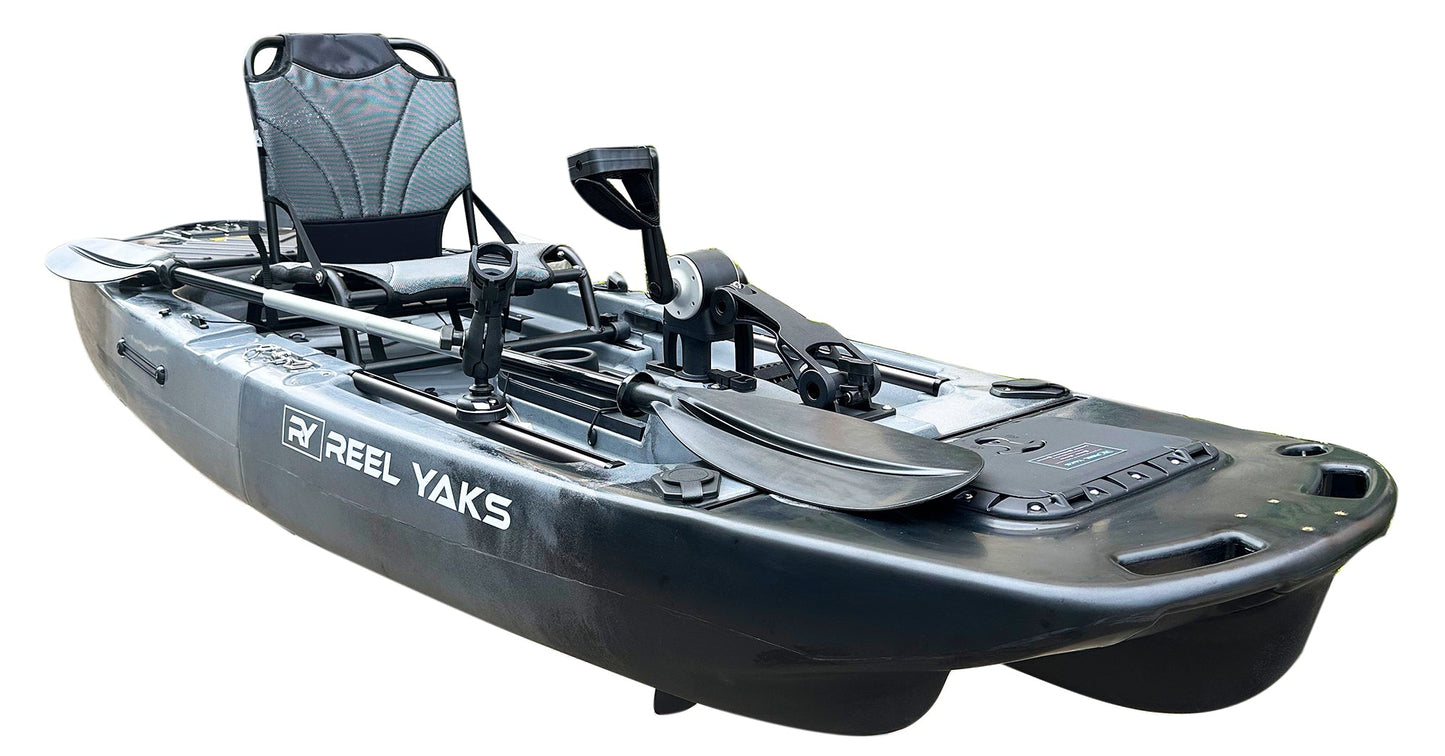 Reel Yaks 9.5ft Raider Modular Propeller Drive Pedal Fishing Kayak | 380lbs Capacity | 2 Piece