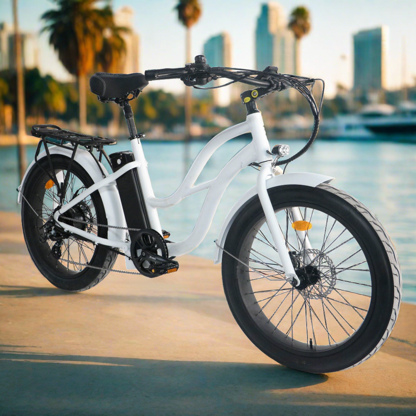 Coastal Cruiser Step Thru 24x3 - 52v Beach Cruiser Electric Bike