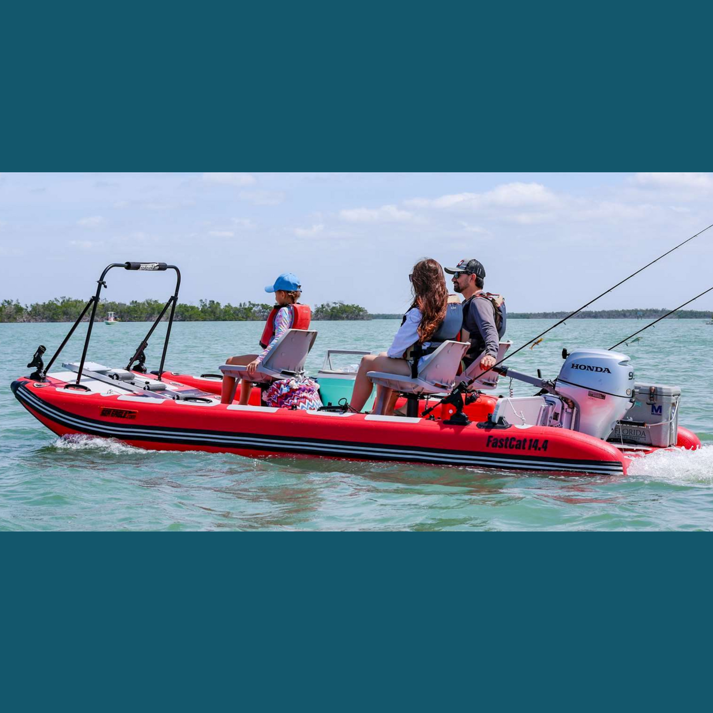 Sea Eagle FastCat14 Catamaran Pontoon Swivel Seat Canopy Package