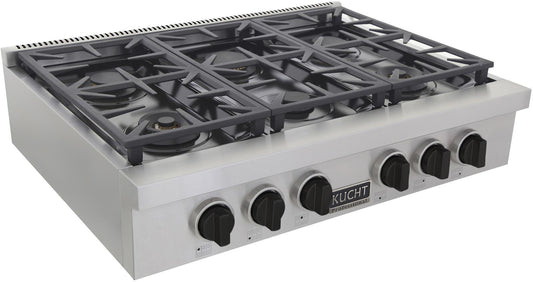 Kucht 36" Stainless Propane Cooktop-KFX369T/LP-K