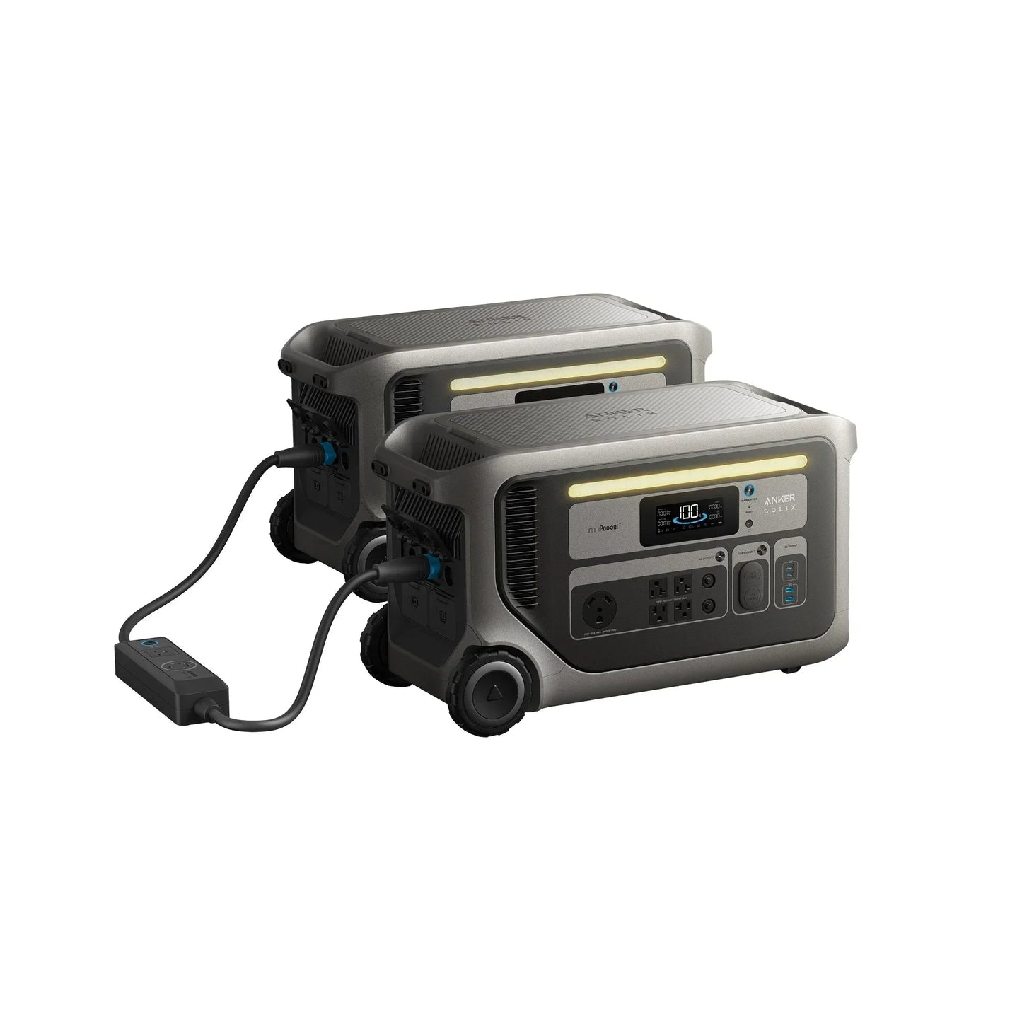 Anker SOLIX F3000 Portable Power Station x 2 + Double Voltage Hub