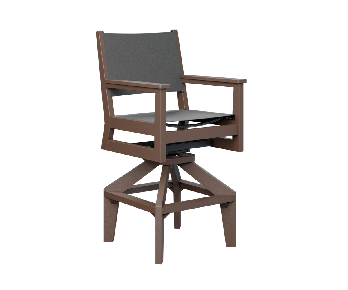 Berlin Gardens Mayhew Sling Swivel Bar Height Chair