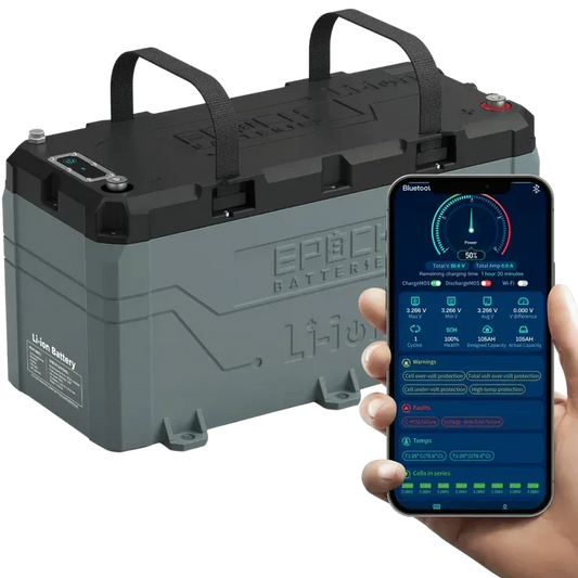 Epoch Batteries 36V 100Ah LiFePO4 Lithium Battery - Bluetooth, Heating, Waterproof