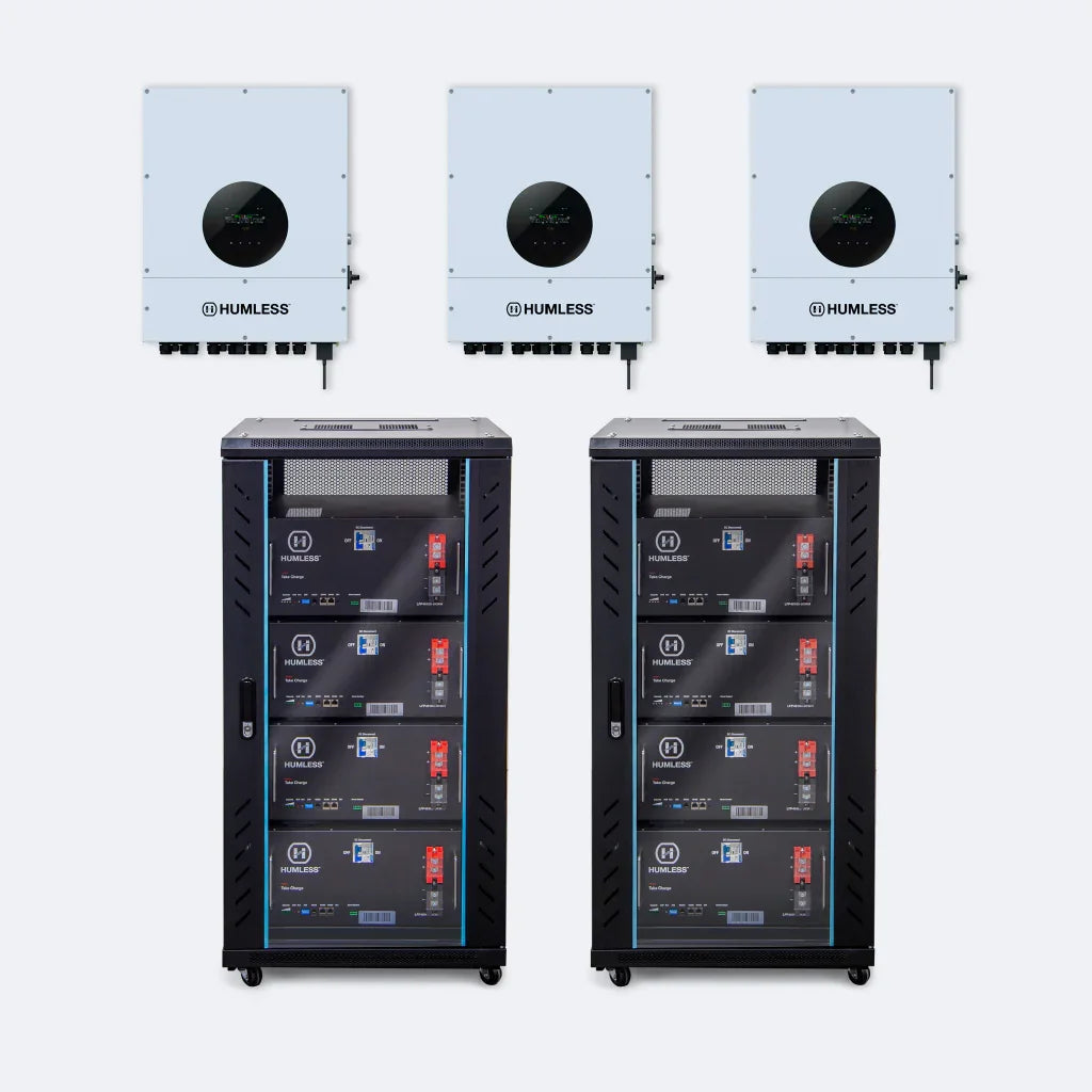 Humless IP65 Rack-mountable Batteries w/ 6kW Universal Inverter