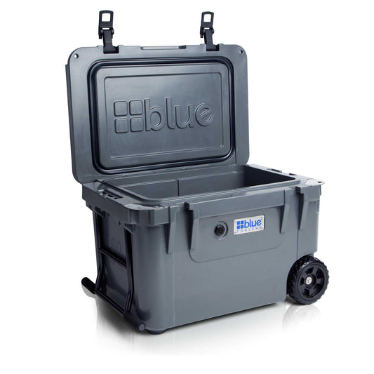 Blue Coolers 60 Quart Ice Vault Roto-Molded Cooler with Wheels