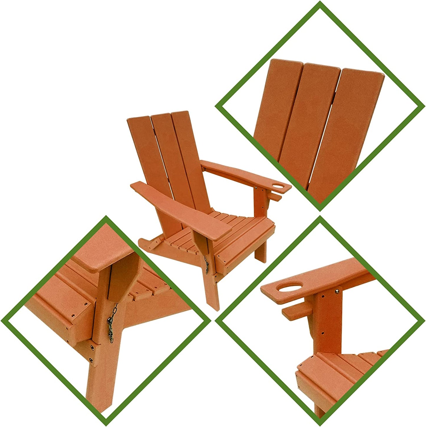 PolyTEAK RESINTEAK Newport Adirondack Folding Chair
