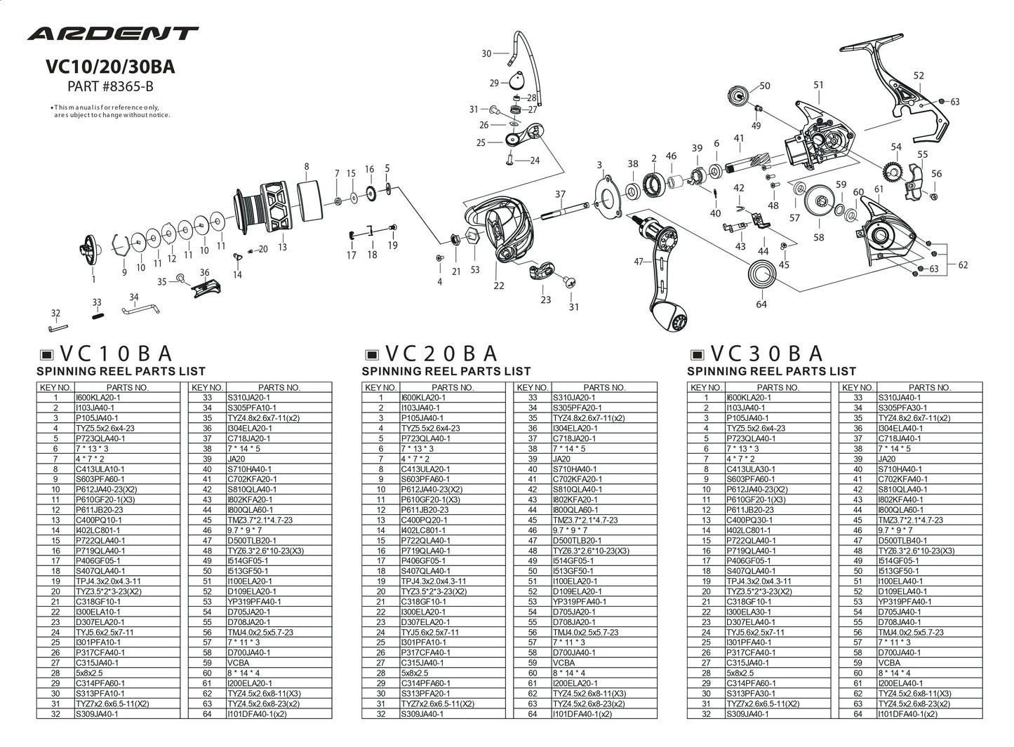 Ardent BOLT SPINNING REEL 1000 2000 3000