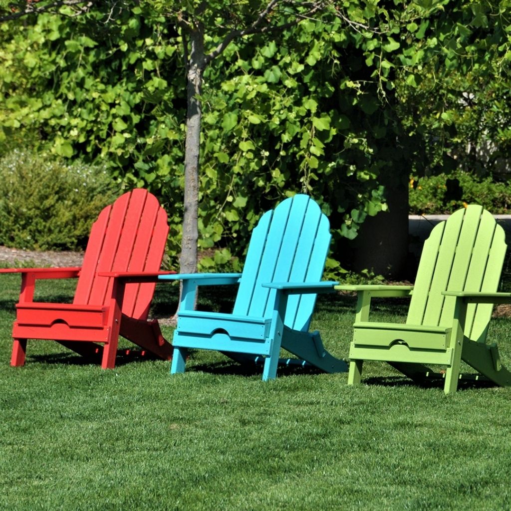 PolyTEAK New Tradition Folding Adirondack Chair by ResinTeak