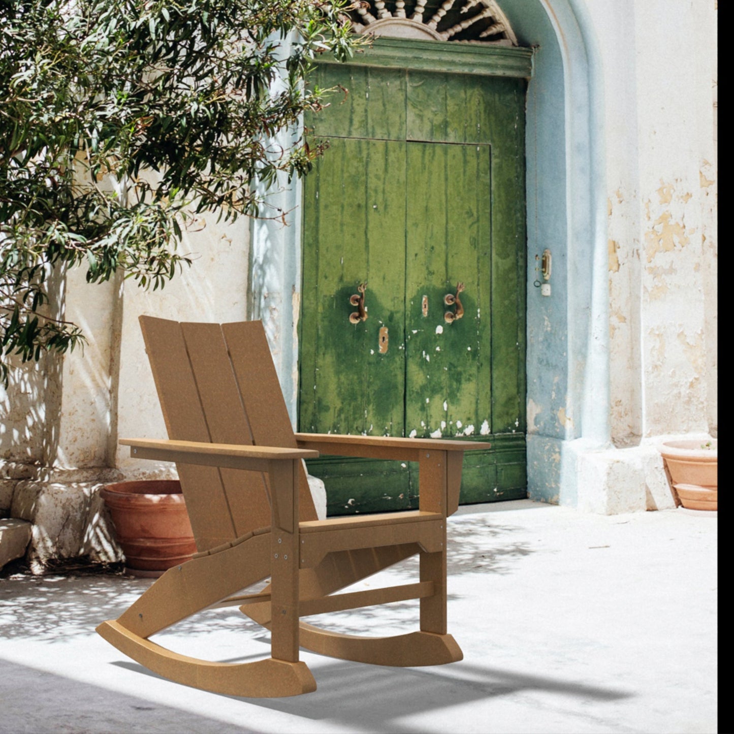PolyTEAK RESINTEAK Modern Adirondack Rocking Chair