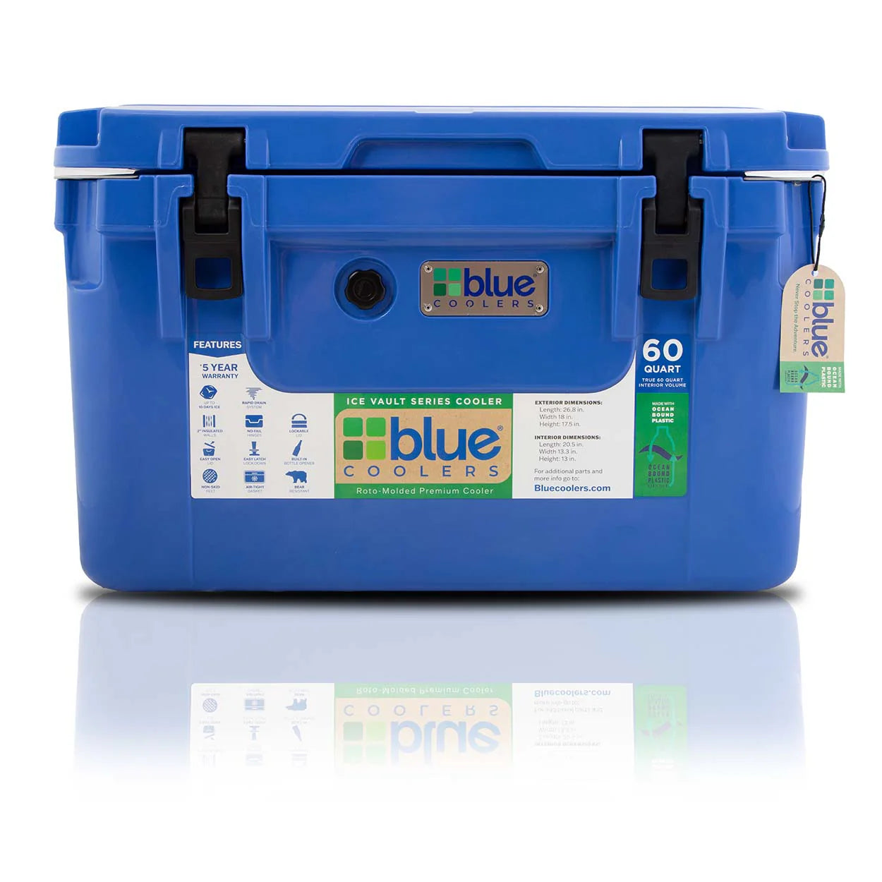 Blue Coolers 60 Quart Ice Vault Roto-Molded Cooler