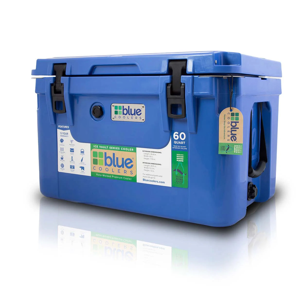 Blue Coolers 60 Quart Ice Vault Roto-Molded Cooler