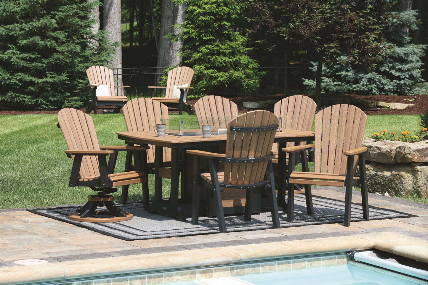 Berlin Gardens Comfo Back Adirondack Swivel Rocker Dining Chair