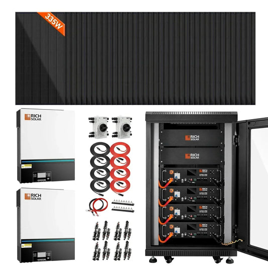 Rich Solar - Complete Off-Grid Solar Kit | 13,000W 120/240V Output | 48VDC