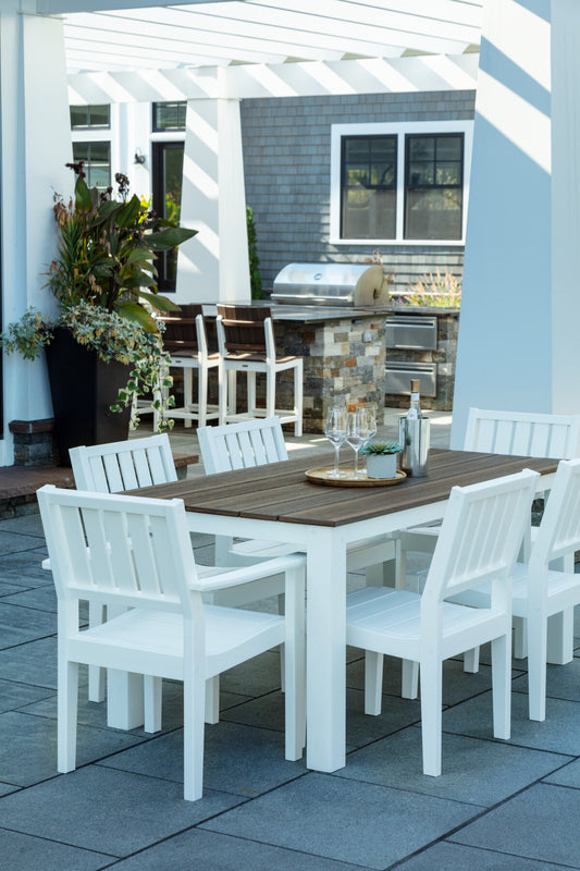 Seaside Casual Greenwich Dining Side Chair Slatted Back Style