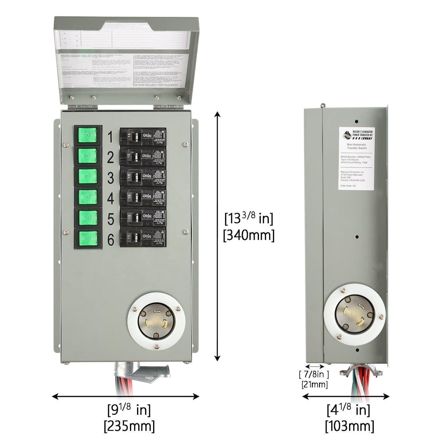 Refurbished - Nature's Generator 120V 30A 6-Circuit Manual Transfer Switch