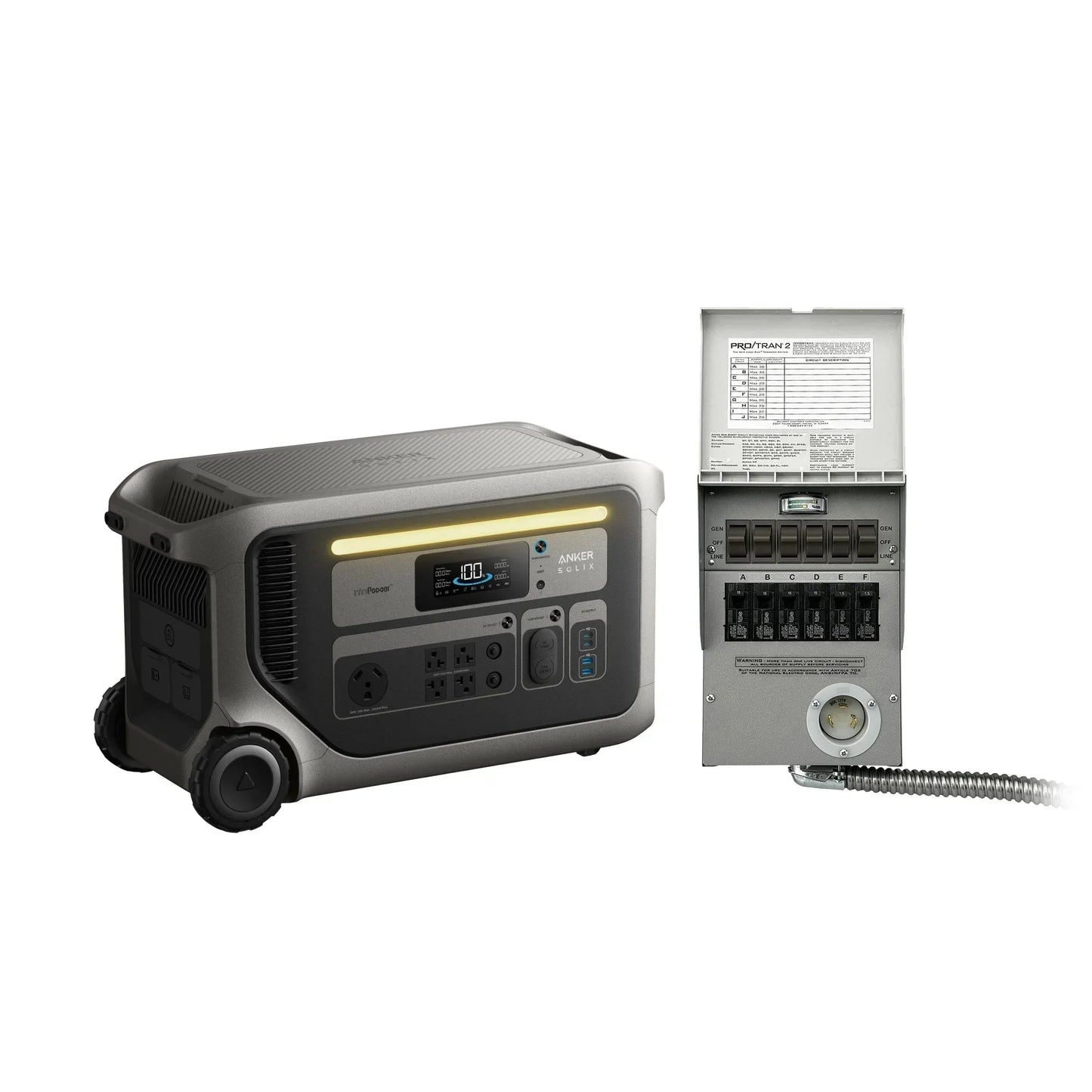 Anker SOLIX F3000 Portable Power Station + Transfer Switch