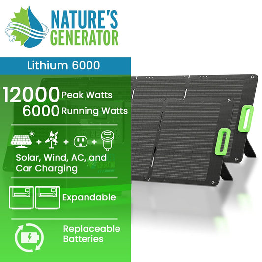 Nature's Generator Lithium 6000 with Solar Panel