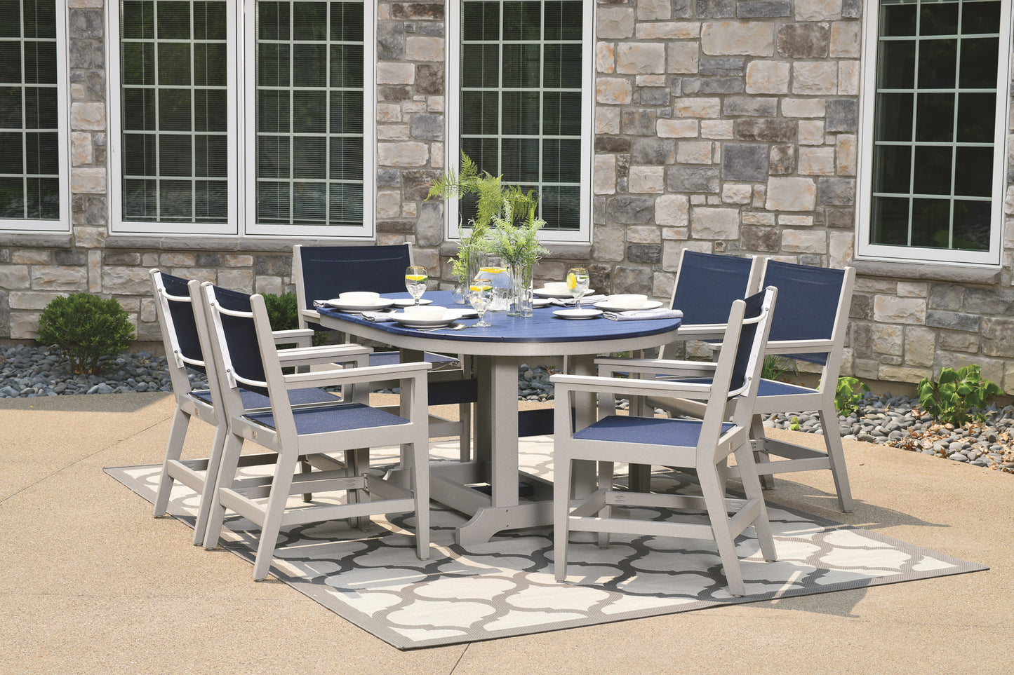Berlin Gardens Mayhew Sling Swivel Rocker Dining Chair