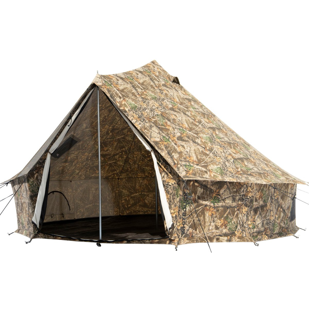 Camouflage tent on a white background