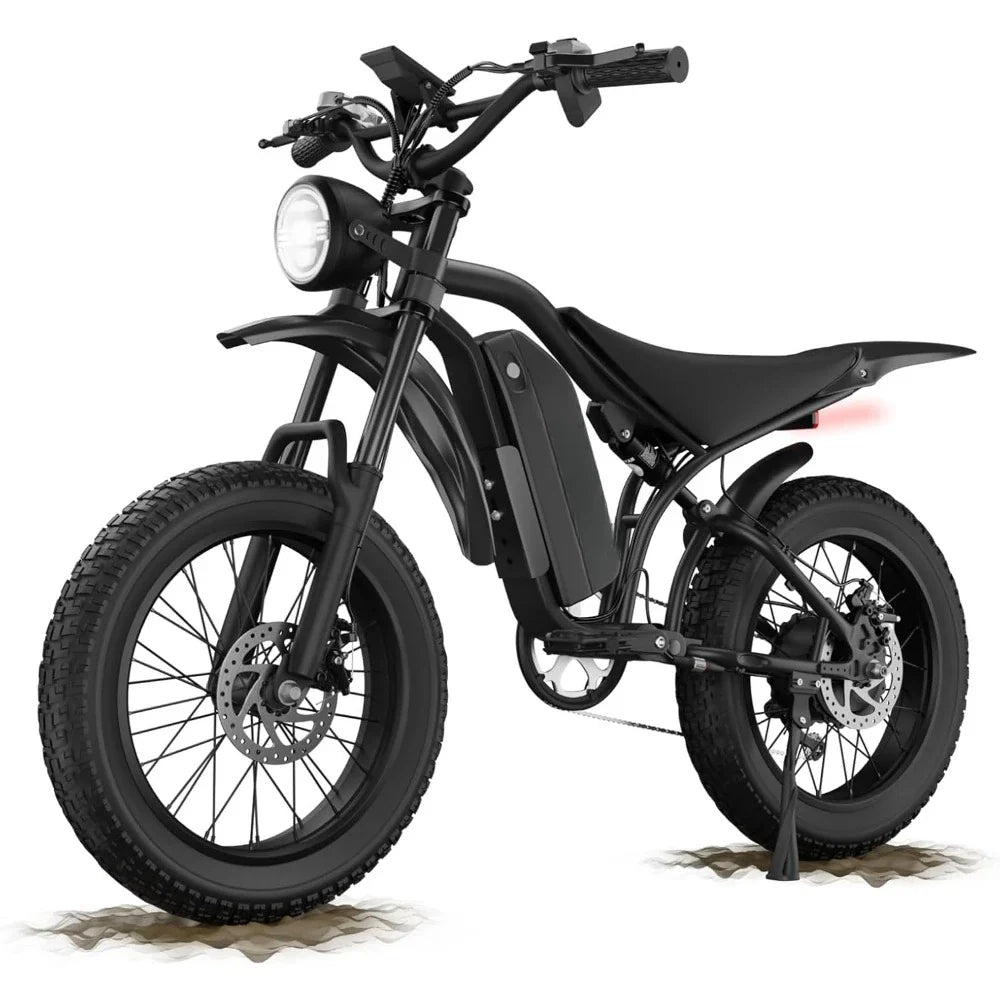30 mph electric bicycle eBike Boys Fat Tire Bike Color:Checkered Truffle Lululemon Fleece Belt bag Crazy Horse Leather tail suspension
