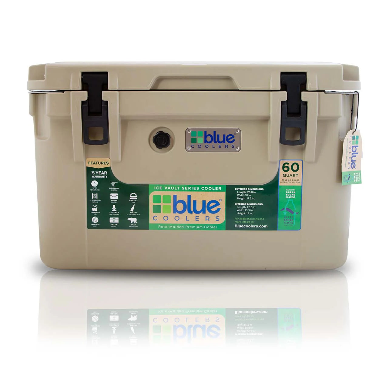 Blue Coolers 60 Quart Ice Vault Roto-Molded Cooler