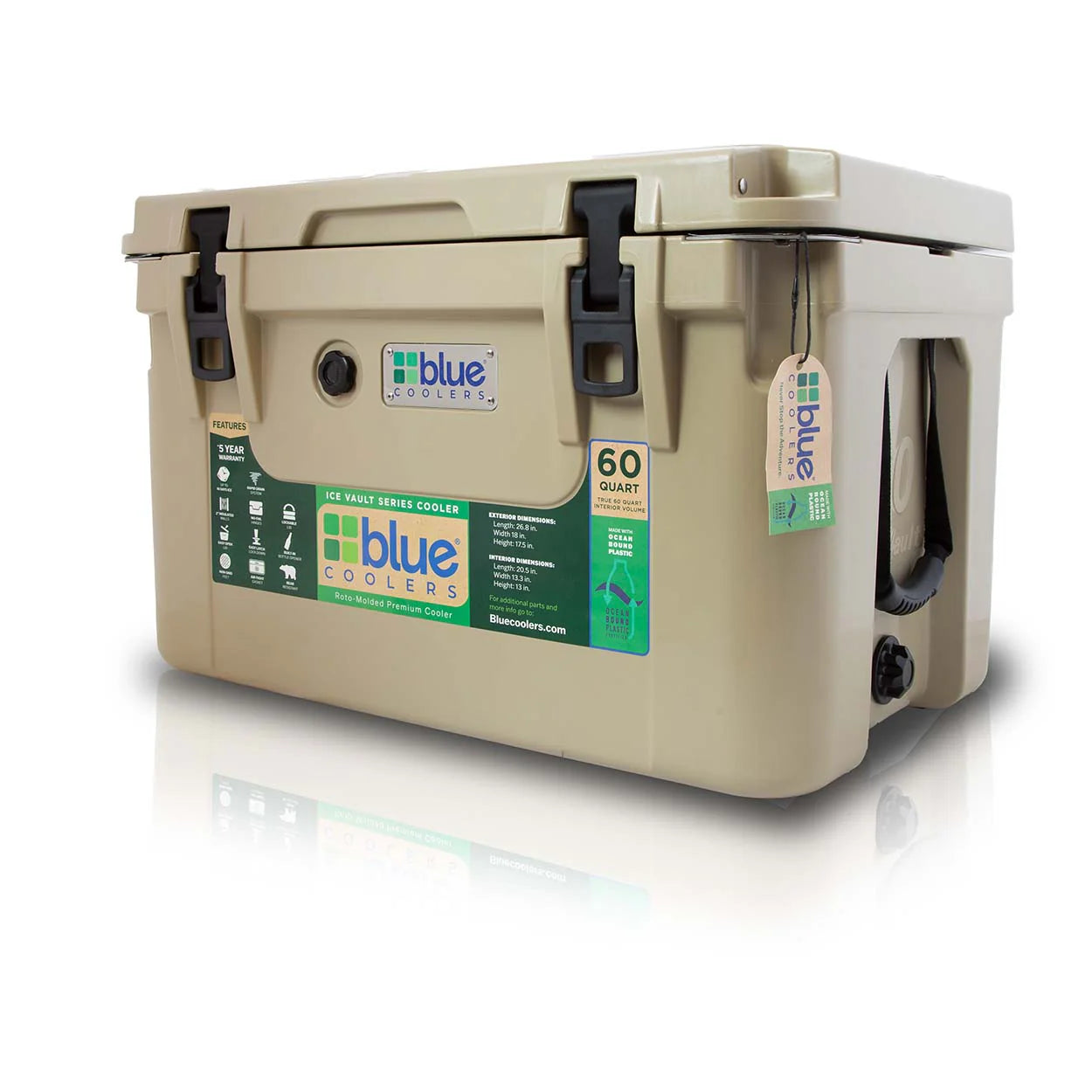 Blue Coolers 60 Quart Ice Vault Roto-Molded Cooler