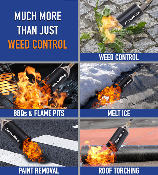 Flame King Auto Ignition Heavy Duty Propane Torch Weed Burner 340,000 BTU with Blast Trigger
