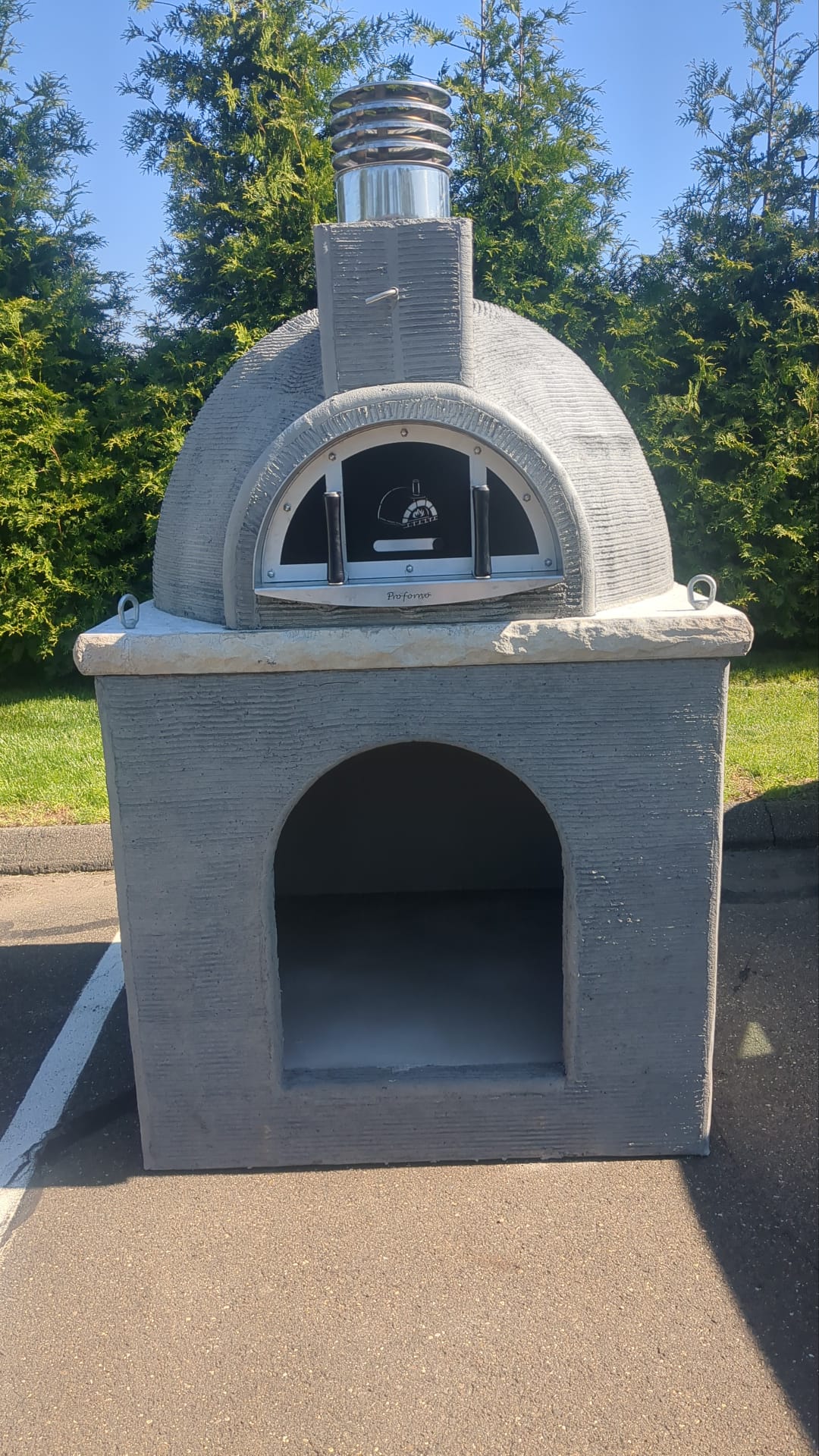 ProForno Naked with Matching Base Traditional Wood Fired Brick Pizza Oven