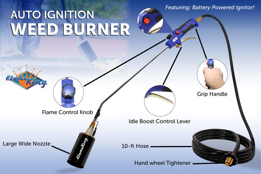Flame King Propane Weed Burner Torch 340,000 BTU with Battery Operated Igniter