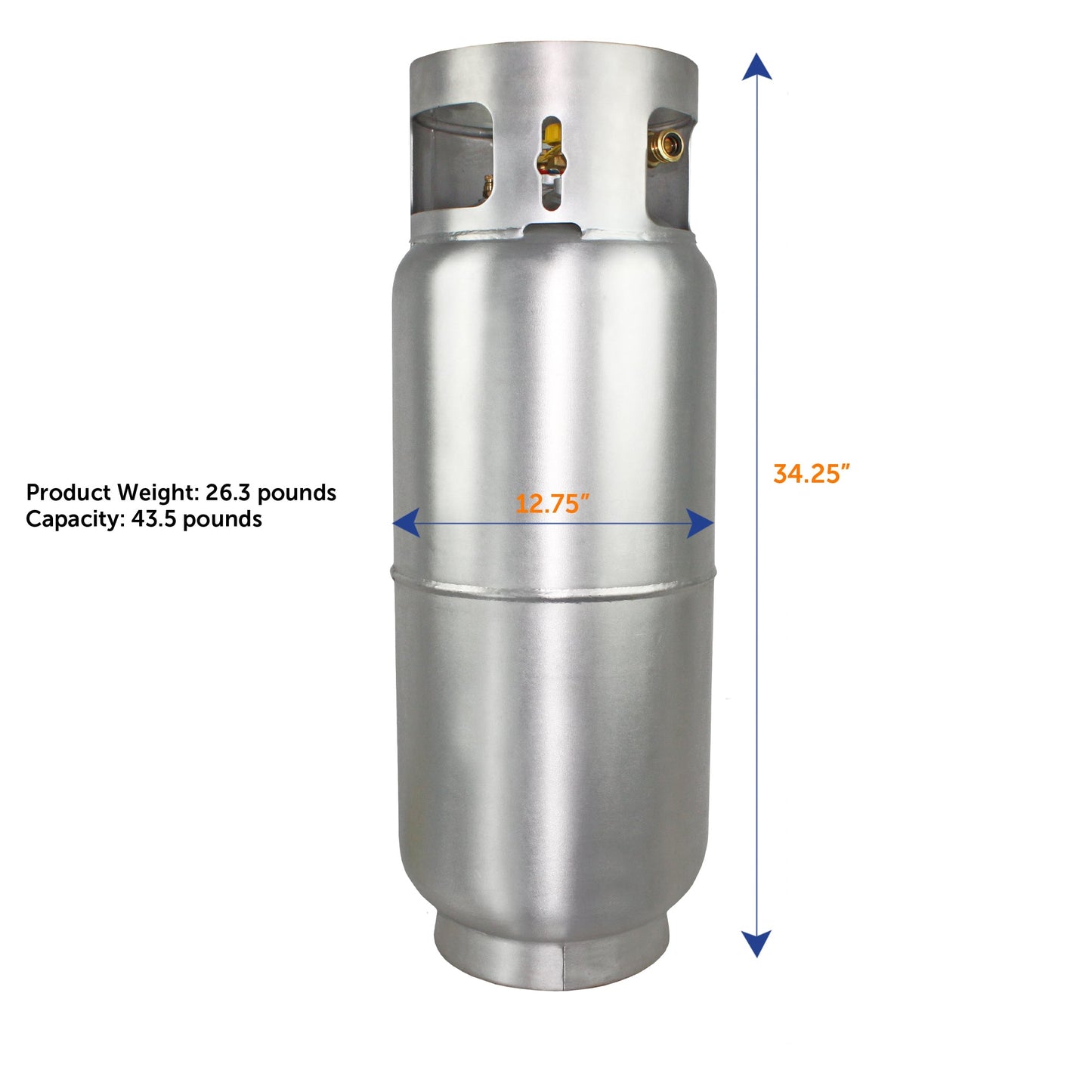 Flame King 43.5lb Aluminum Forklift Propane Tank Cylinder with Gauge