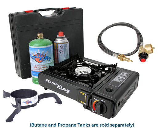 Flame King Portable Butane & Propane Gas Stove with Single Burner
