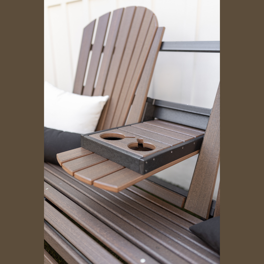 Berlin Gardens Comfo Back Adirondack Three Seat Glider w/Console