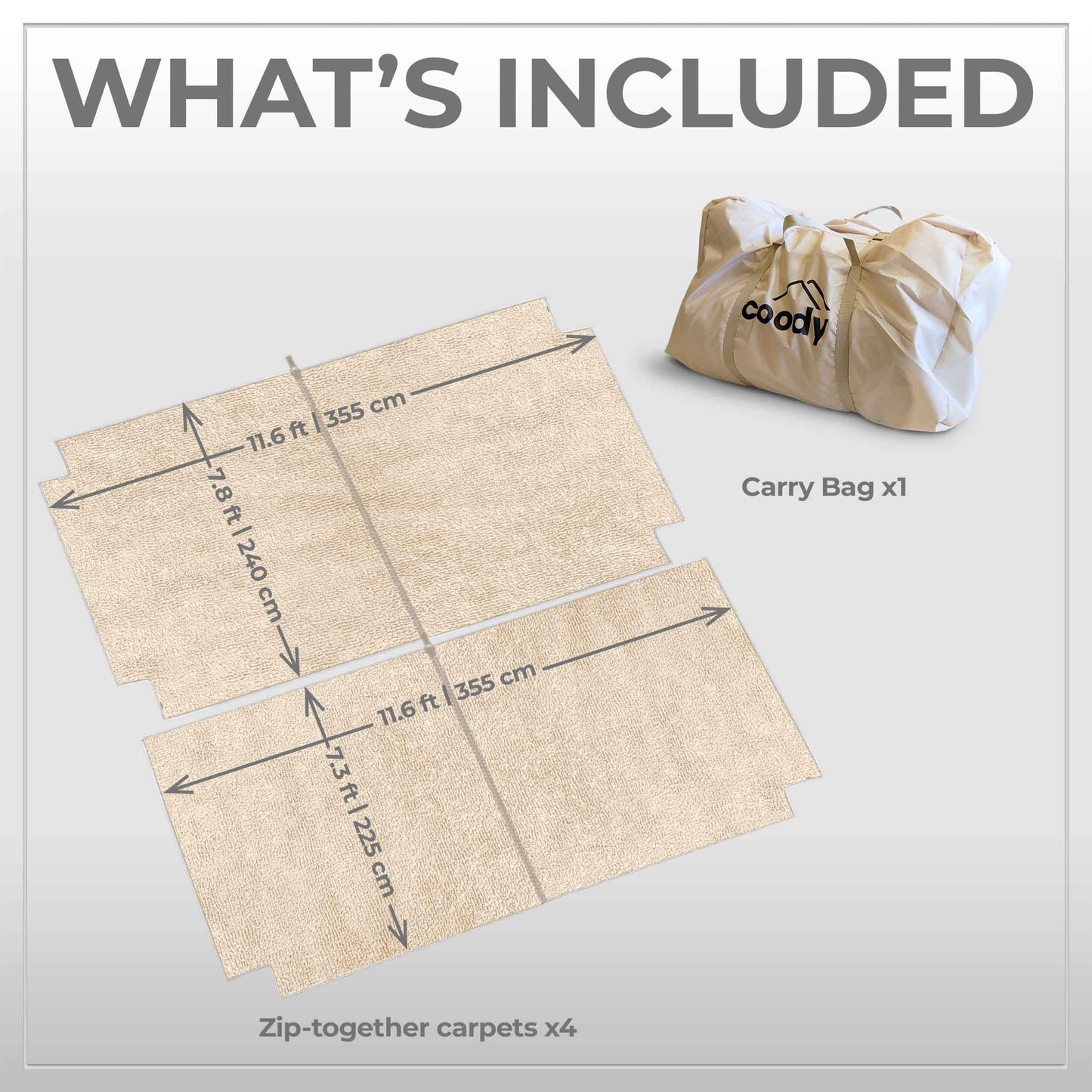 Coody Carpet – Tailored for Coody Familia AirTent 17.2 Beige