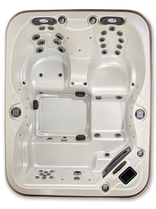 Patio Elegance Quattro Spa Hot Tub 4-Person Spa – Compact Design with Lounger and Captain’s Chair