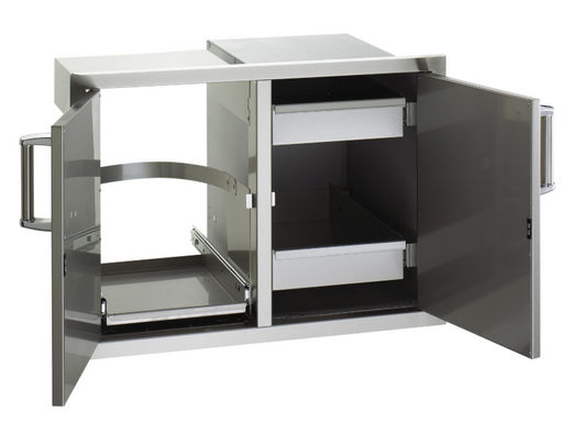 Fire Magic Double Doors with Trash Tray & Dual Drawers & Louvered Doors