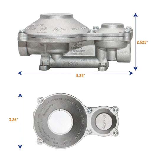 Flame King 2-Stage 300,000 BTU Propane LP Vertical Super Compact Regulator