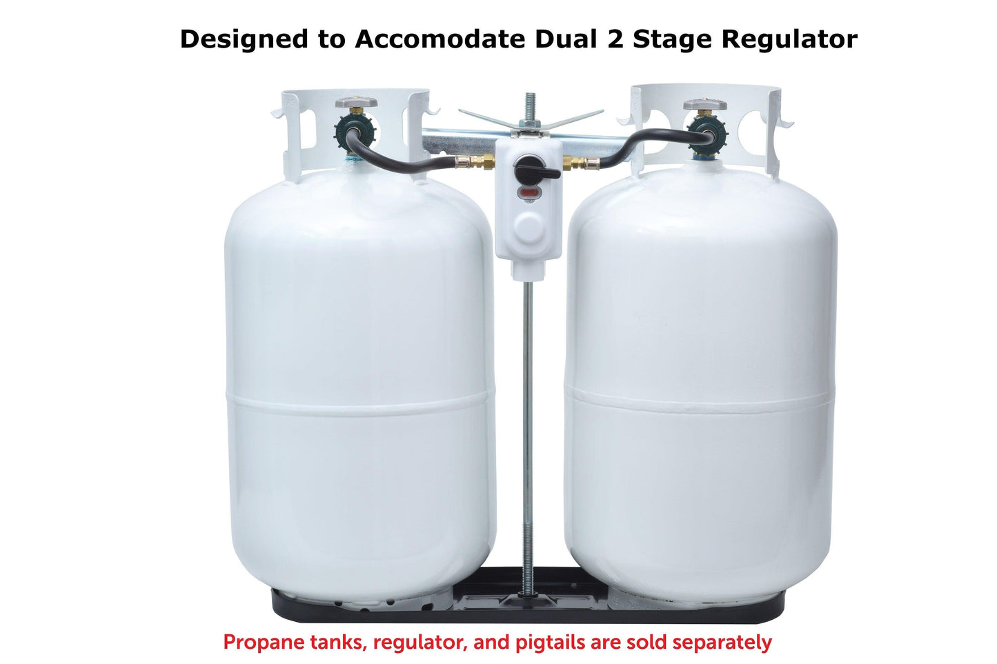 Flame King 30lb Rack for Dual Propane Tank RVs & Trailers