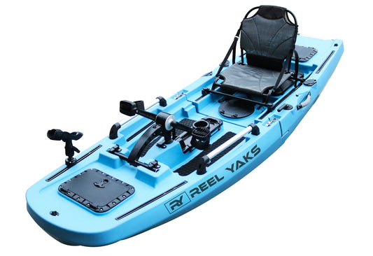 Reel Yaks 9.8ft Rogue Modular Propeller Drive Pedal Fishing Kayak | 400lbs Capacity | 2 Piece