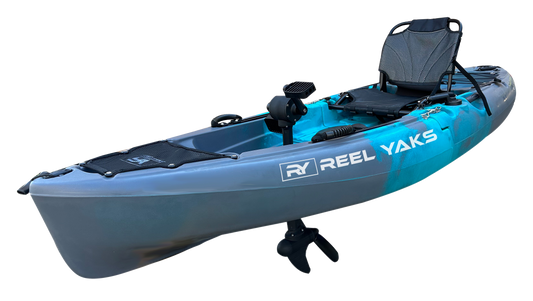 Reel Yaks 9.5ft Raptor Modular Propeller Drive Pedal Fishing Kayak | 380lbs Capacity | 2 Piece
