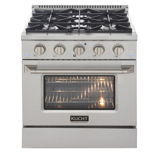 Kucht 30" Propane Range, Stainless Steel, Silver Oven Door, KNG301/LP-S