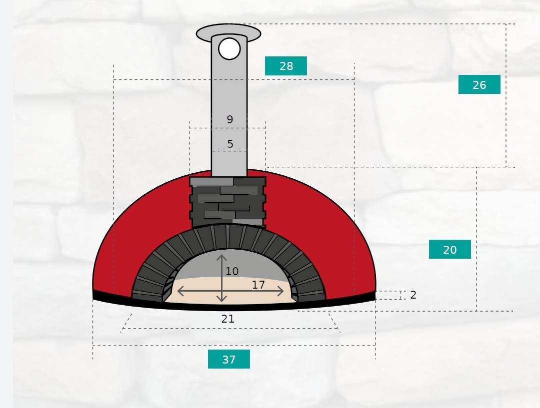 ProForno Tonío Portable Wood Fired Brick Pizza Oven