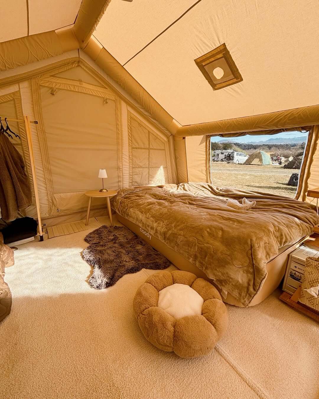 Coody Familia AirTent 13.6 Beige Inflatable Tent House for Camping (2-8 Person)