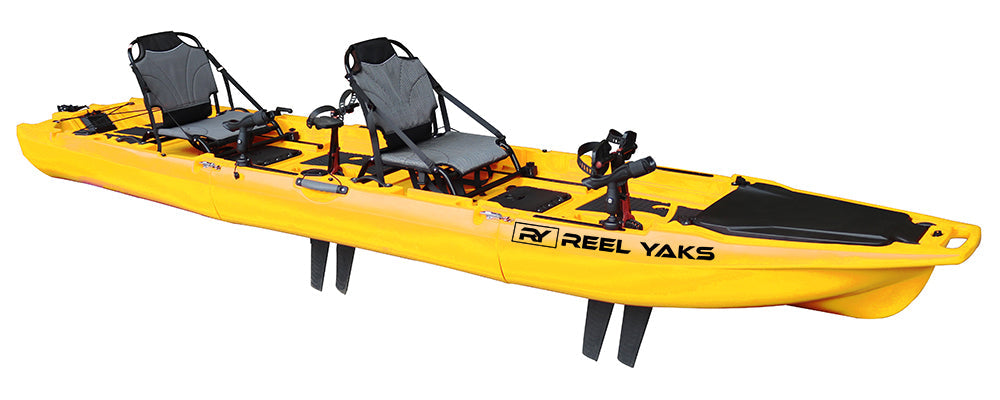 Reel Yaks 13.8ft Rocket Fin Drive Tandem & Solo Modular Fishing Kayak | Fin Drive | 550lbs Capacity | 3 Piece