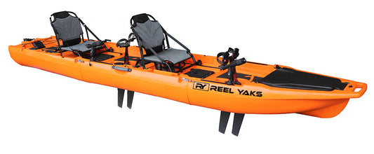 Reel Yaks 13.8ft Rocket Fin Drive Tandem & Solo Modular Fishing Kayak | Fin Drive | 550lbs Capacity | 3 Piece
